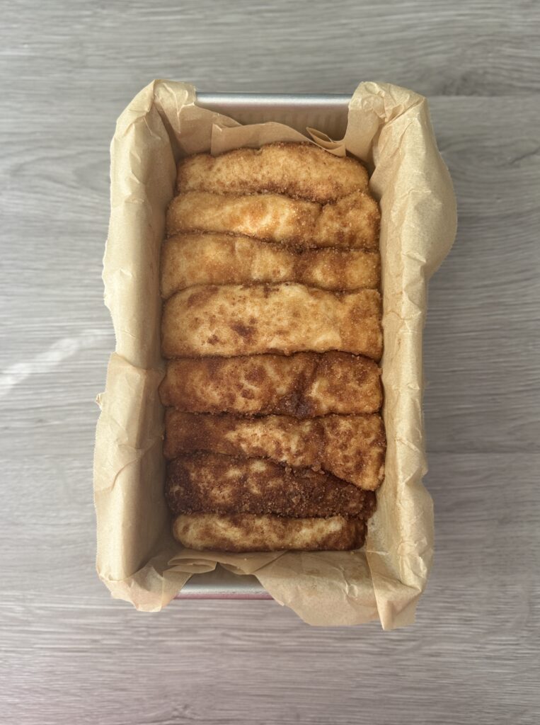 shaped cinnamon sugar loaf