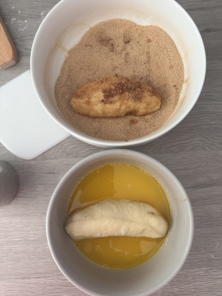 shaping cinnamon sugar loaf
