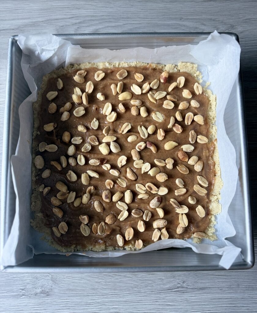 no bake snickers bark