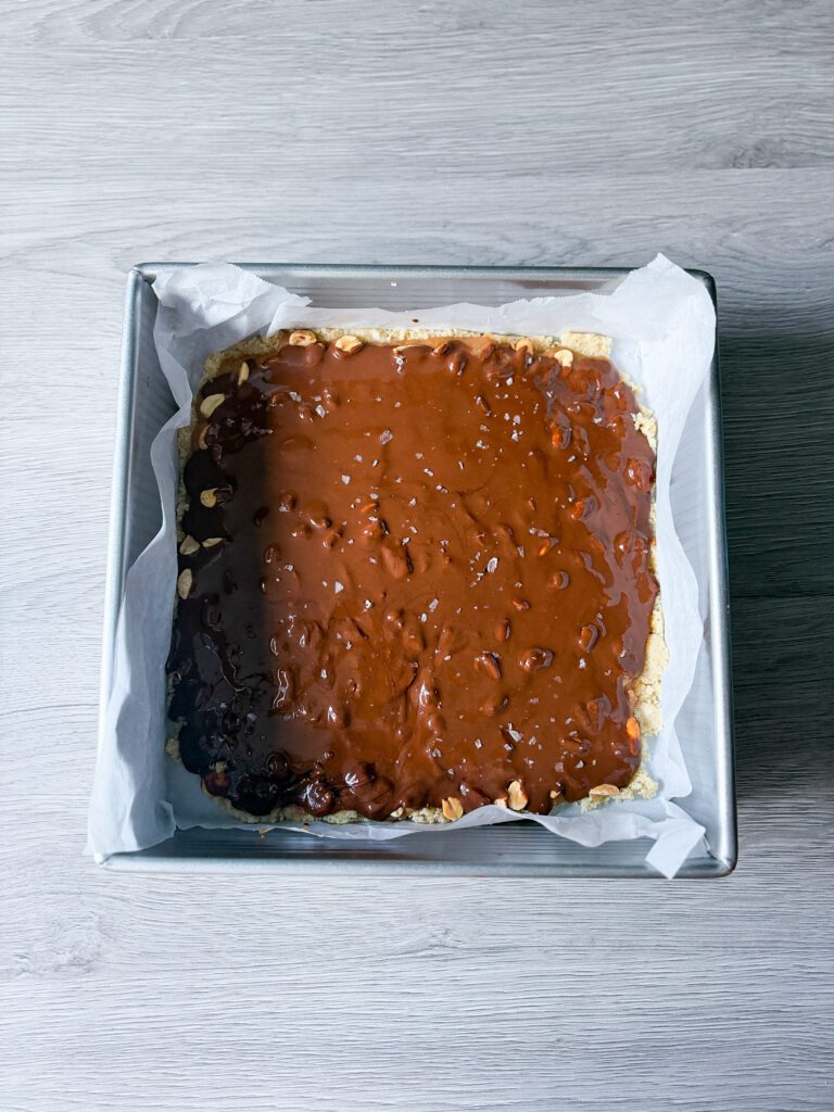 protein snickers bark