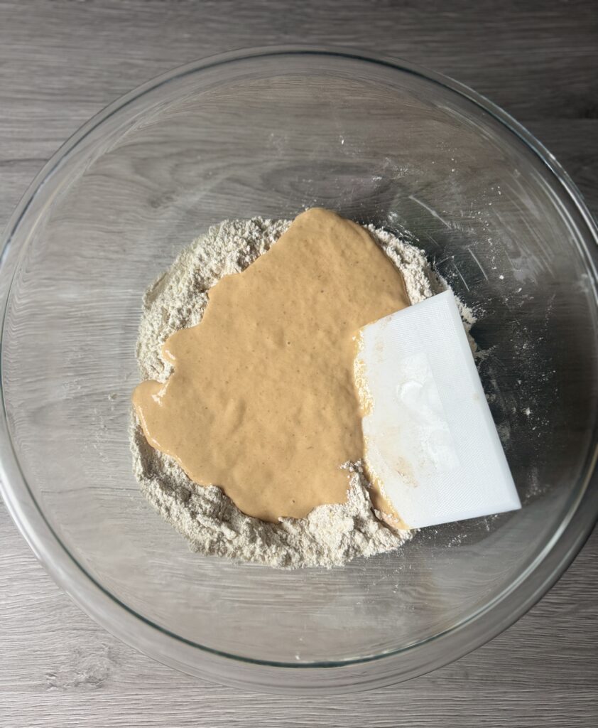 mixing pumpkin biscuit bombs