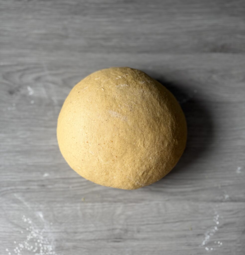 kneading discard pumpkin challah dough