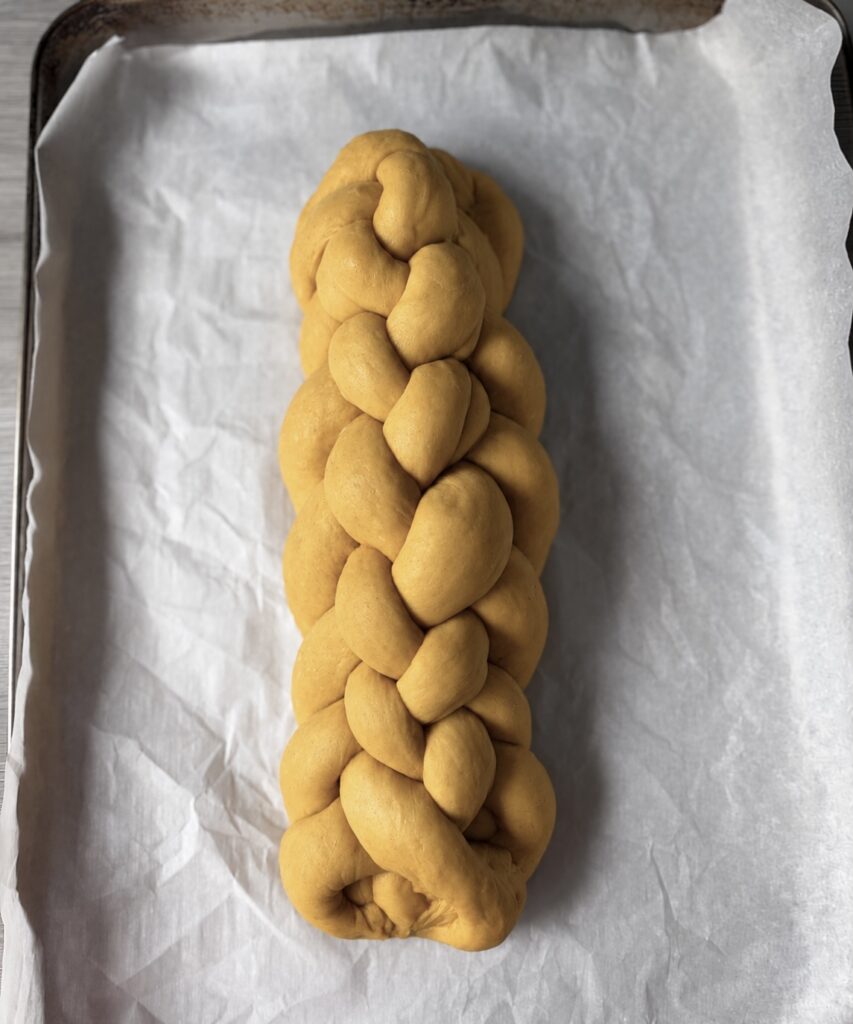 proofed pumpkin challah