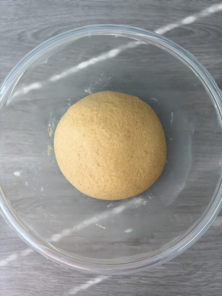kneaded pumpkin challah dough