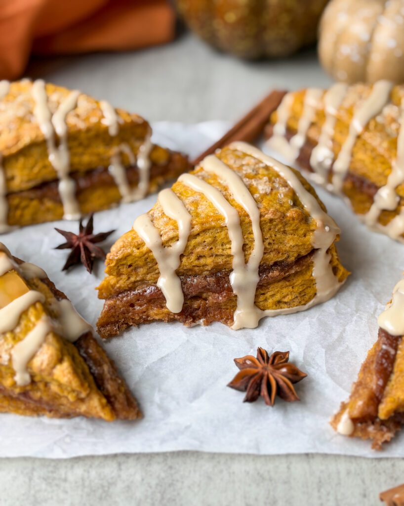 sourdough pumpkin cinnamon roll scones