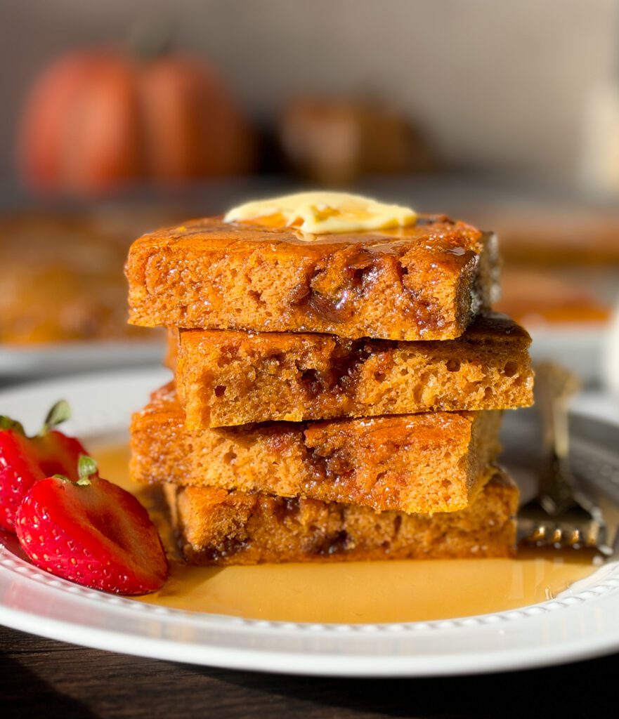 pumpkin sheet pan pancakes