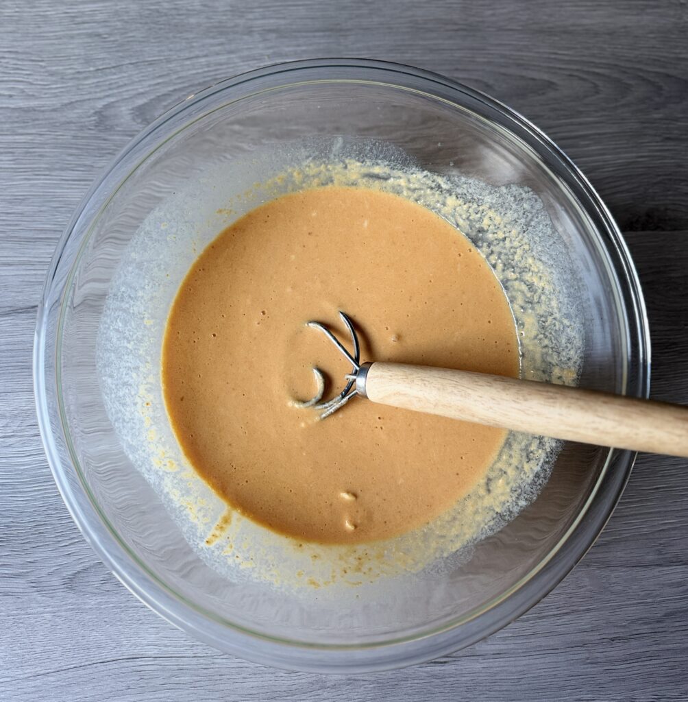 making pumpkin pancake batter