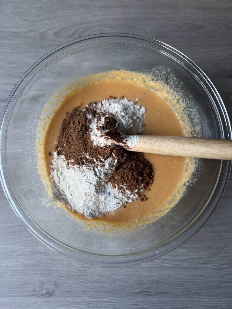 making pumpkin pancake batter
